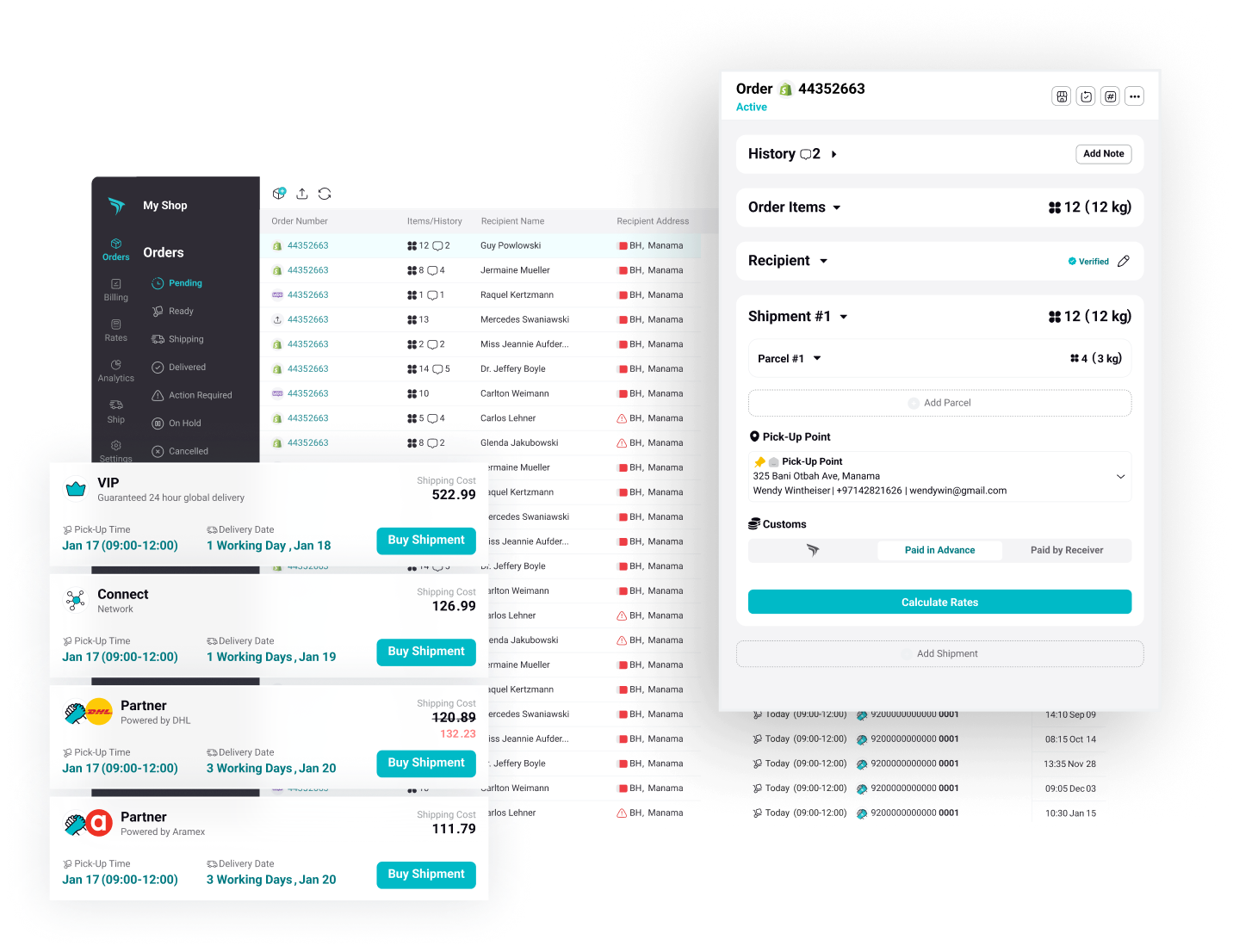 Shipping Proxy Service merchant dashboard